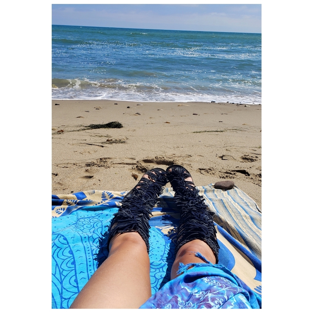 JEFFREY CAMPBELL π¦ blue suede gladiator sz 8 - Picture 4 of 8